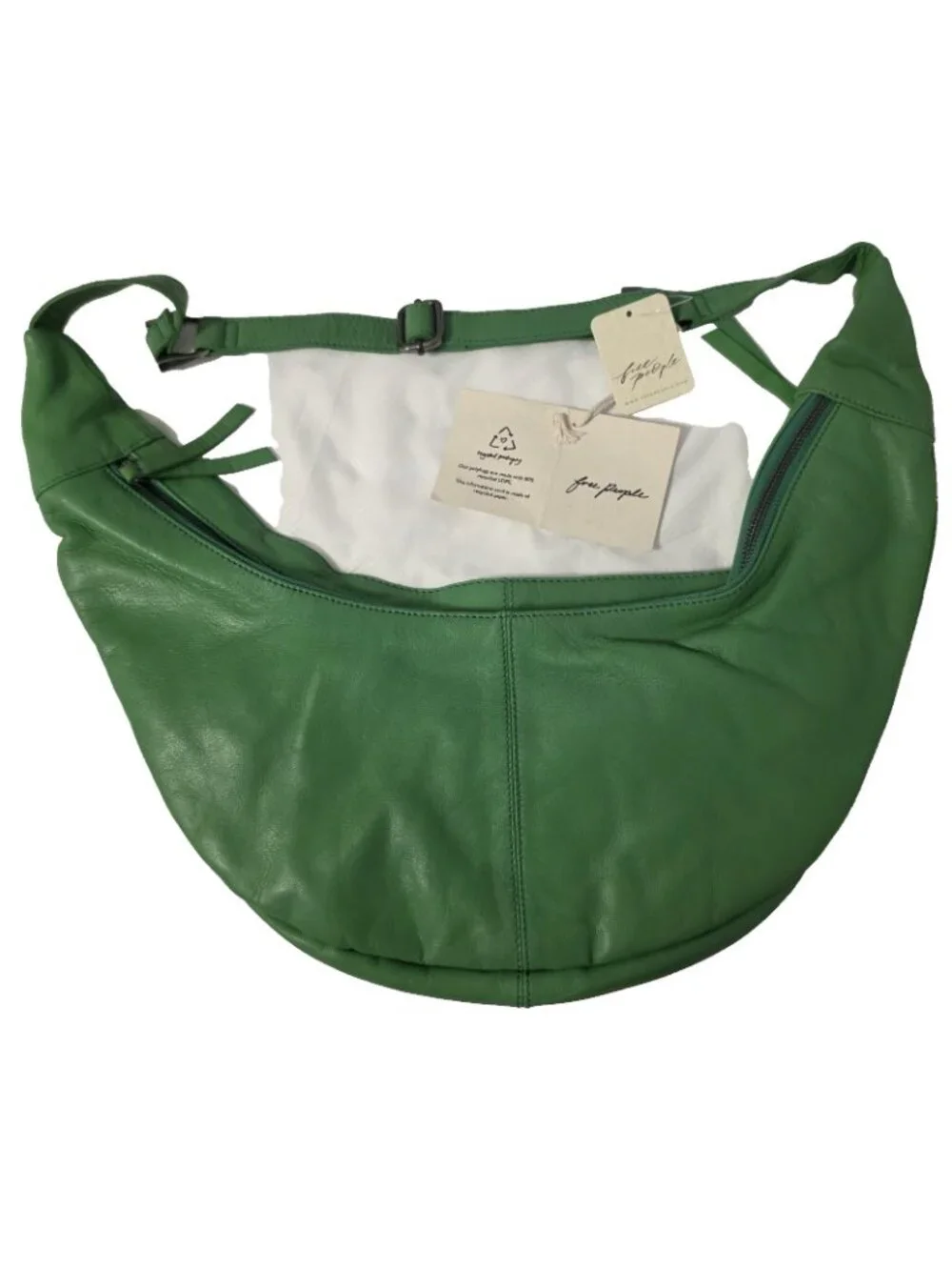 Free People Idle Hands Sling Green Leather Crossbody Bag NWT FP Collection